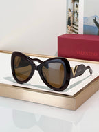 Valentino “V-Sculpt” Oversized Cat-Eye Sunglasses