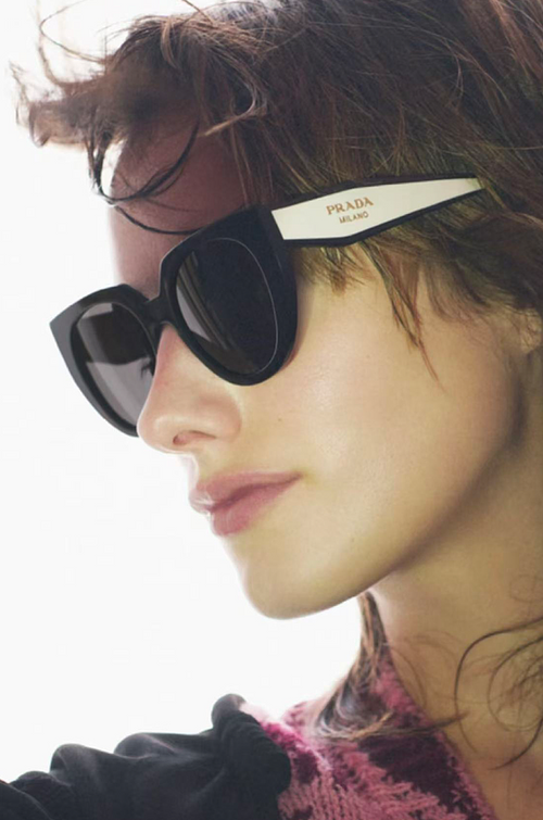 Prada “Milano Edge” Two-Tone Cat-Eye Sunglasses – S–L