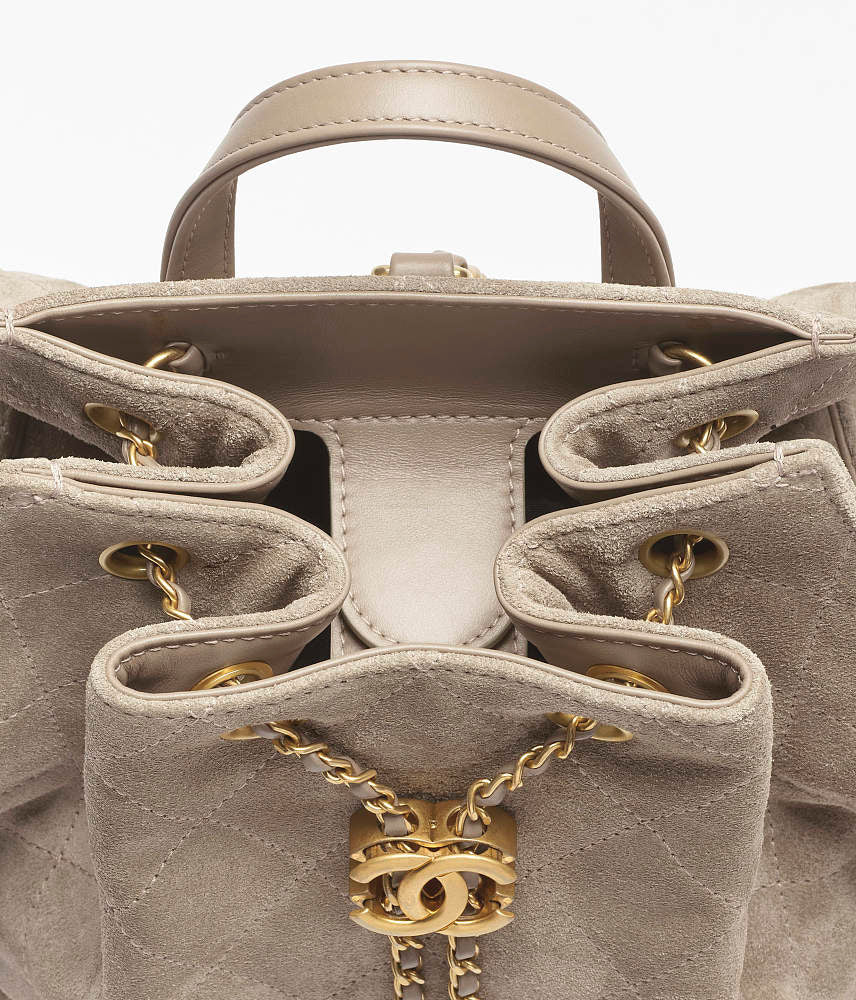Chanel “Velours Gabrielle” Quilted Suede Backpack – Medium (25cm