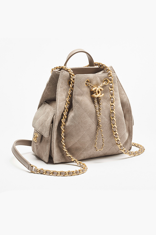 Chanel “Velours Gabrielle” Quilted Suede Backpack – Medium (25cm)