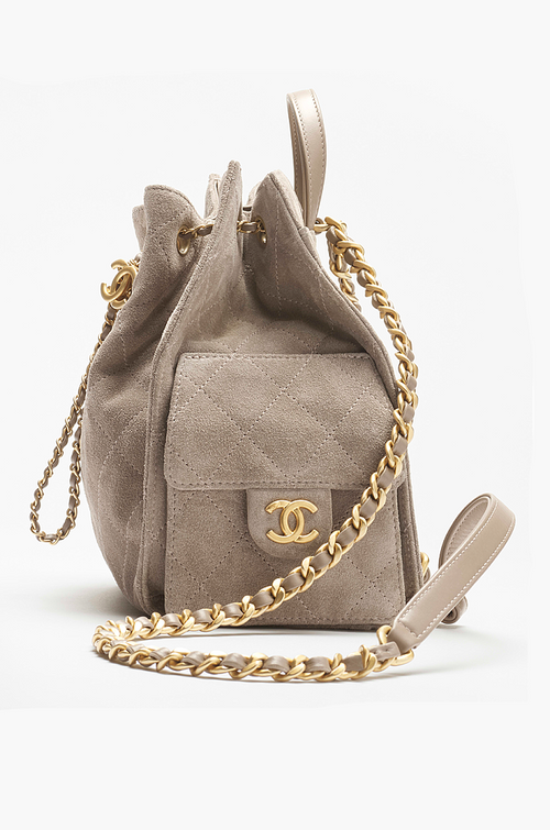 Chanel “Velours Gabrielle” Quilted Suede Backpack – Medium (25cm)