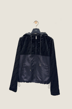 Fendi Noir Monogram Velvet Windbreaker – S–L