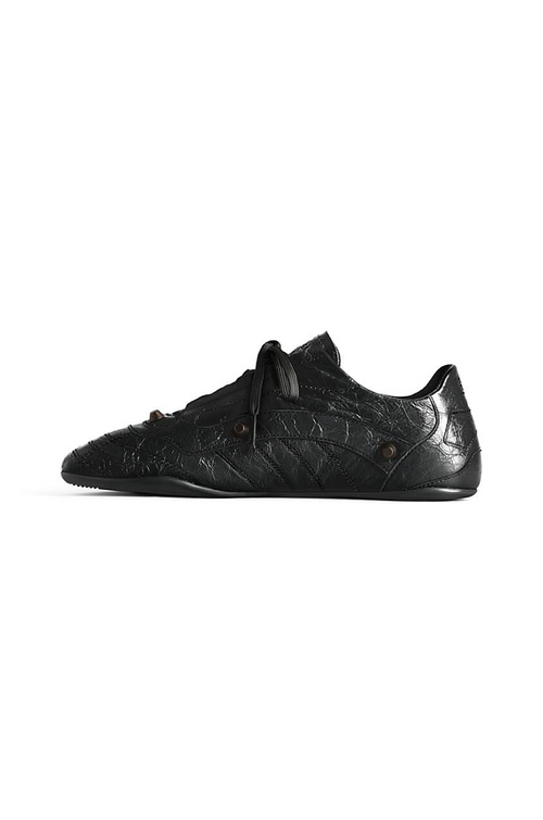 Balenciaga Crush Textured Leather Sneakers – Noir
