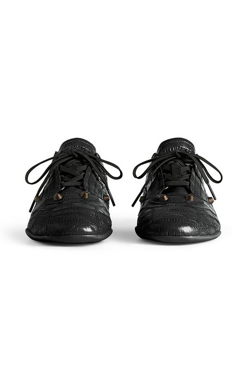 Balenciaga Crush Textured Leather Sneakers – Noir