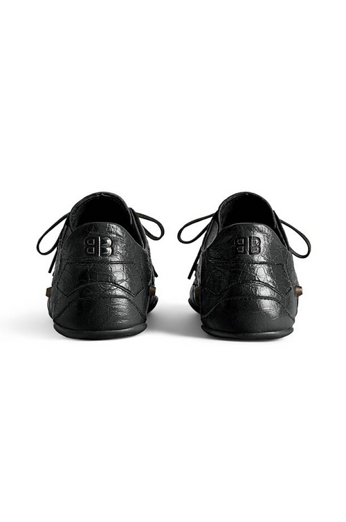 Balenciaga Crush Textured Leather Sneakers – Noir