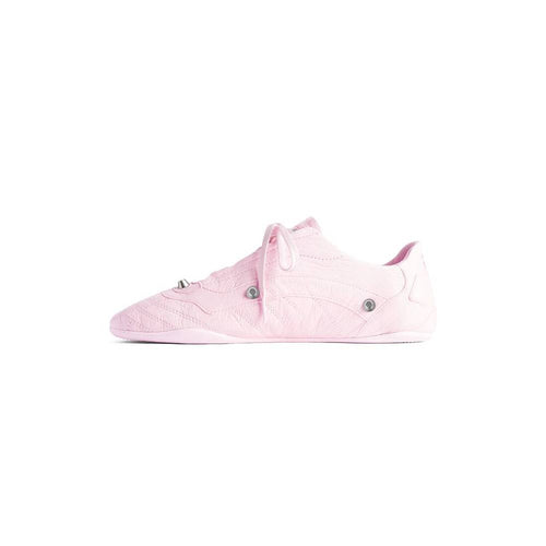 Balenciaga Crush Textured Leather Sneakers – Soft Pink
