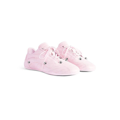 Balenciaga Crush Textured Leather Sneakers – Soft Pink