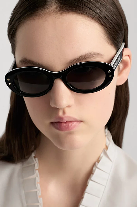 “CD Diamond Oval” Star-Studded Sunglasses by Christian Dior