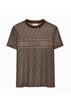 Fendi Roma Mesh Monogram Tee – Espresso Sheer Edition