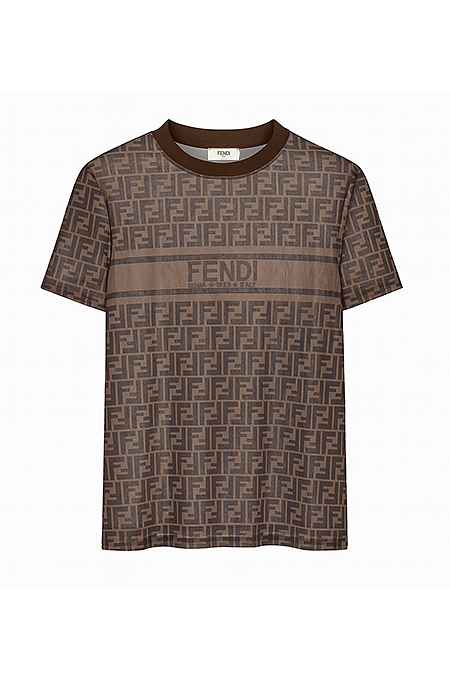 Fendi Roma Mesh Monogram Tee – Espresso Sheer Edition