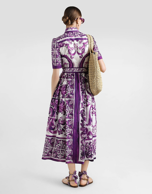 Dolce & Gabbana “Giardino di Sicilia” Majolica Belted Shirt Dress