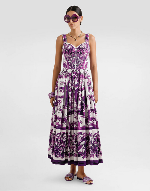 Dolce & Gabbana “Regina di Maiolica” Corset Midi Dress