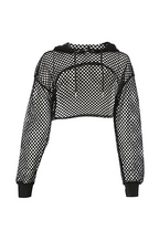 Hype Net Mesh Cropped Hoodie