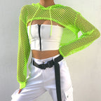 Hype Net Mesh Cropped Hoodie