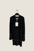 Chanel “Noir Iconique” Gold-Thread Knit Dress