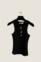 Schiaparelli “Bijoux Couture” Embellished Button Tank