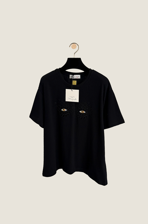 Schiaparelli “Les Yeux Dorés” Embroidered Eye Tee