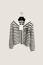 Dior “Marinière d’Hiver” Striped Bouclé Cardigan