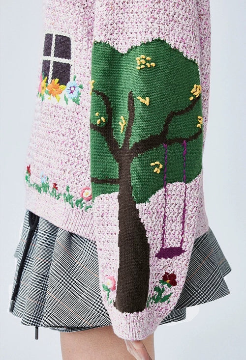 UOOYAA “Maison de Jardin” Handcrafted Knit Sweater