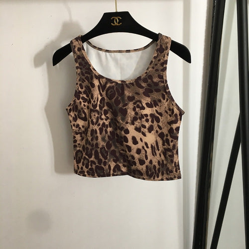 Dolce & Gabbana x Skims Leopard-Print Cropped Tank & Cycling Shorts Set