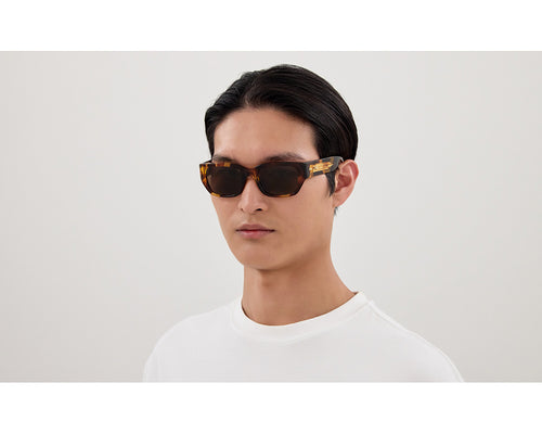 Bottega Veneta Intrecciato Temple Rectangular Sunglasses