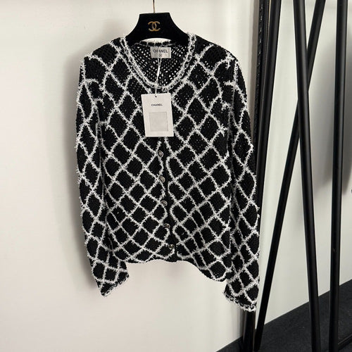 Chanel “Réseau Noir” Tweed Knit Cardigan