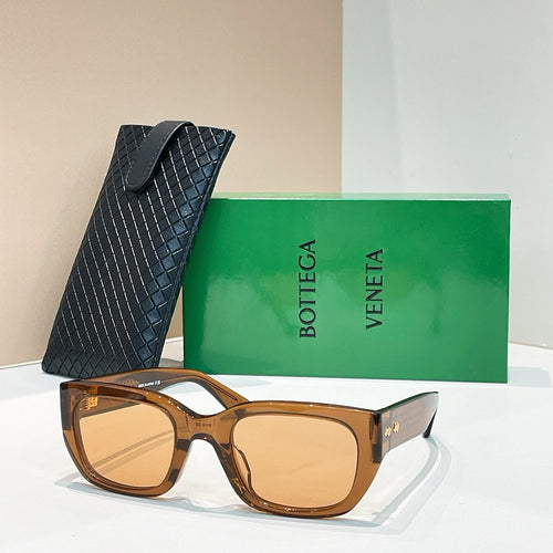 Bottega Veneta Intrecciato Temple Rectangular Sunglasses