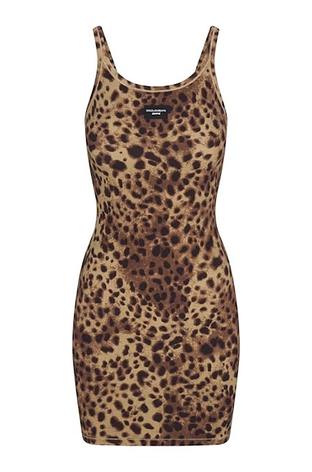 Dolce & Gabbana x Skims Leopard-Print Bodycon Mini Dress