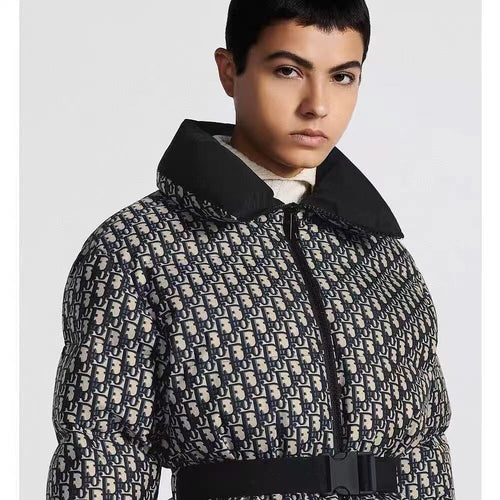 Dior “Montagne Monogram” Belted Down Puffer Jacket