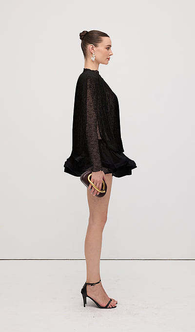 LLF “Étoile Voilée” Lace Ruffled Mini Dress