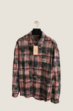 Miu Miu “Luna Rosa” Distressed Plaid Button-Up Shirt