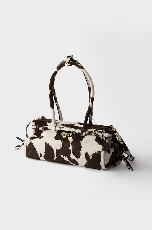 Prada Cowhide Calf Hair Top Handle Bag