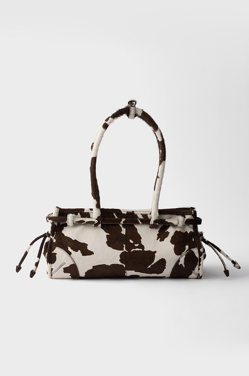 Prada Cowhide Calf Hair Top Handle Bag