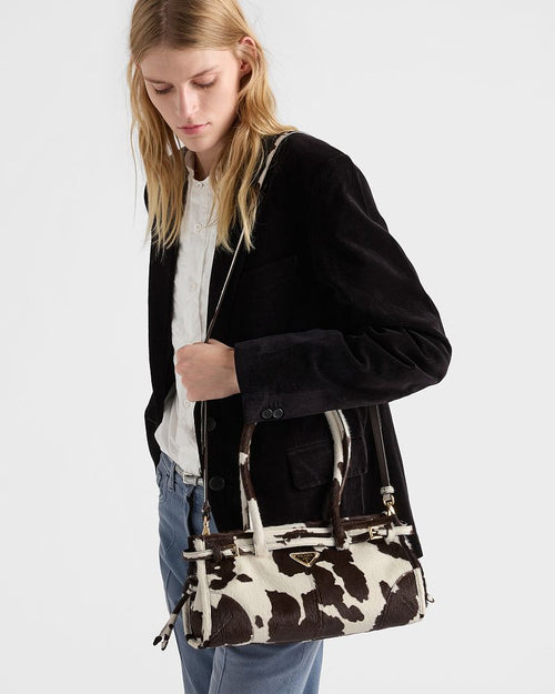 Prada Cowhide Calf Hair Top Handle Bag