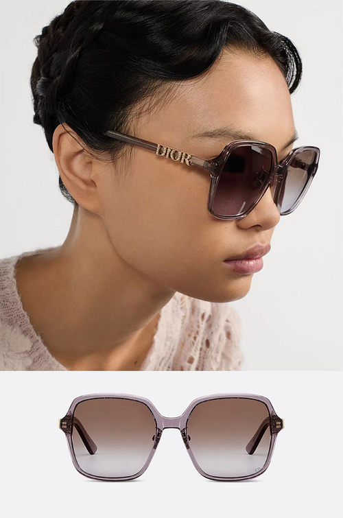 Dior CD Signature Square Sunglasses – Gold Logo Temple Edition