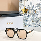 Dior CD Signature Square Sunglasses – Gold Logo Temple Edition