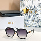 Dior CD Signature Square Sunglasses – Gold Logo Temple Edition