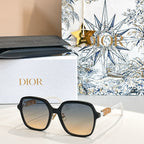 Dior CD Signature Square Sunglasses – Gold Logo Temple Edition
