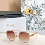 Dior CD Signature Square Sunglasses – Gold Logo Temple Edition