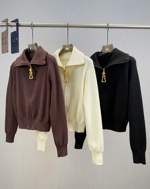 Marceau Royale Knit Zip Sweater – Luxe Edition