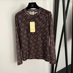 Gucci “Linea Iconica” Monogram Sheer Fitted Top