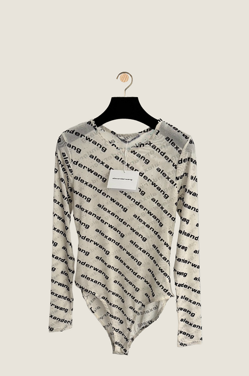 ALEXANDER WANG – BLACK CRYSTAL MESH BODYSUIT