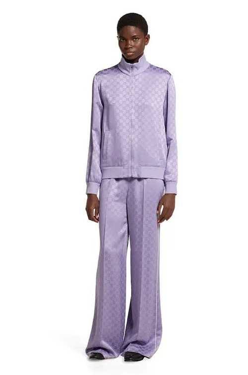 Gucci “Lilas Seta” Monogram Satin Lounge Set