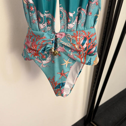 Versace – Mare Coral Garden Halter One-Piece