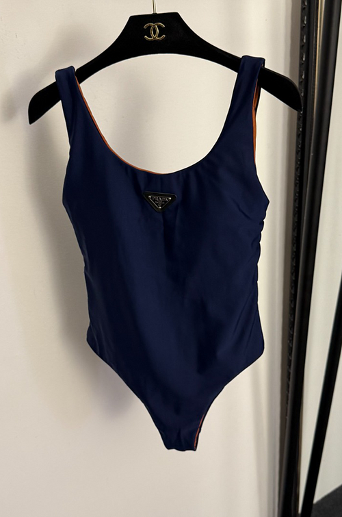 Prada Re-Nylon Triangle Logo One-Piece Swimsuit