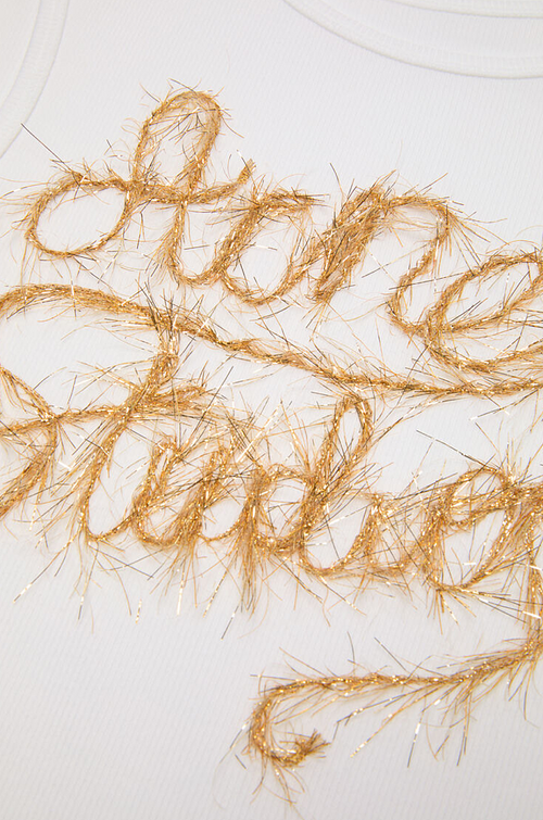 Acne Studios “Gilded Script” Long-Sleeve Ribbed Logo Top