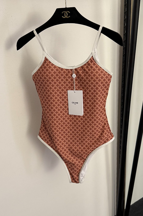 Celine Triomphe Monogram One-Piece Swimsuit