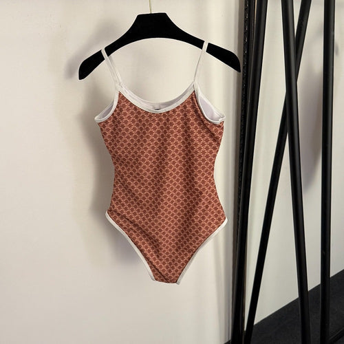 Celine Triomphe Monogram One-Piece Swimsuit
