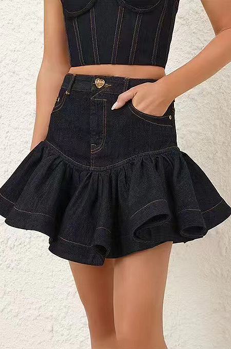 Zimmermann Corset Denim Two-Piece Skirt Set