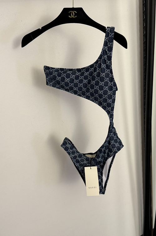 Gucci GG Monogram Asymmetrical Cut-Out Swimsuit